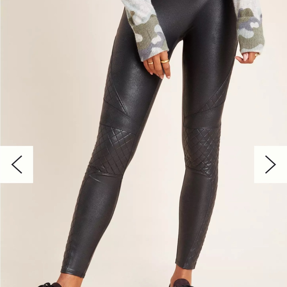 Spanx Quilted Faux Leather Leggings